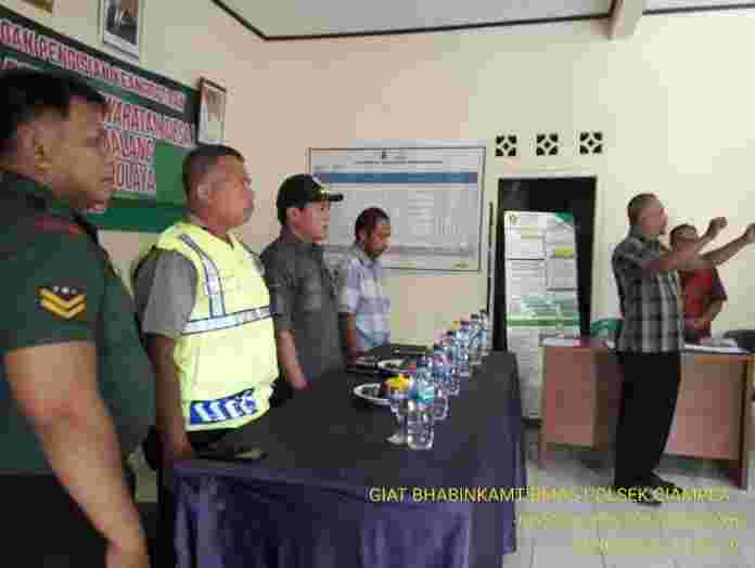 Bhabinkamtibmas Polsek Ciampea dan Babinsa Hadiri Pelantikan BPD Desa Gunung Malang.
