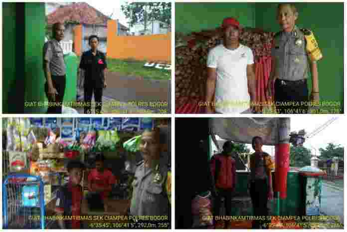 Bhabinkamtibmas Polsek Ciampea Sosialisasi Door to Door Cegah Wabah Corona.