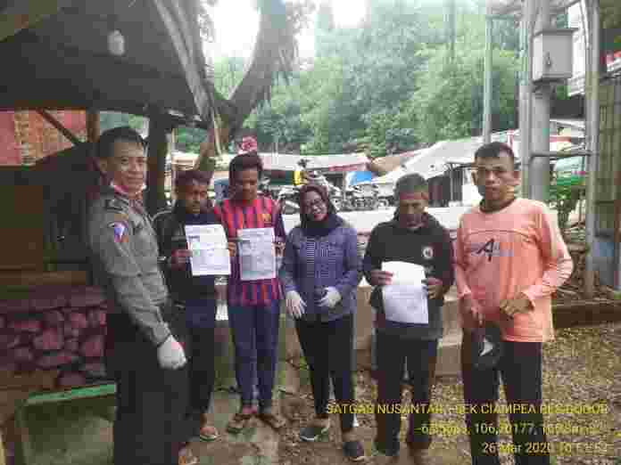 Polsek Ciampea Polres Bogor - Koramil 2114 Ciampea Mobile Imbau Warga Waspada Corona.